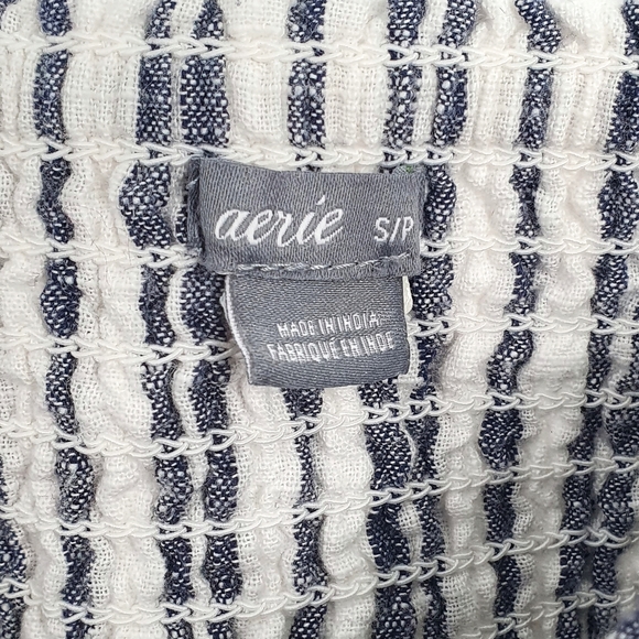 Aerie Strapless Tie Front Pinstripe Jumper - Picture 4 of 8